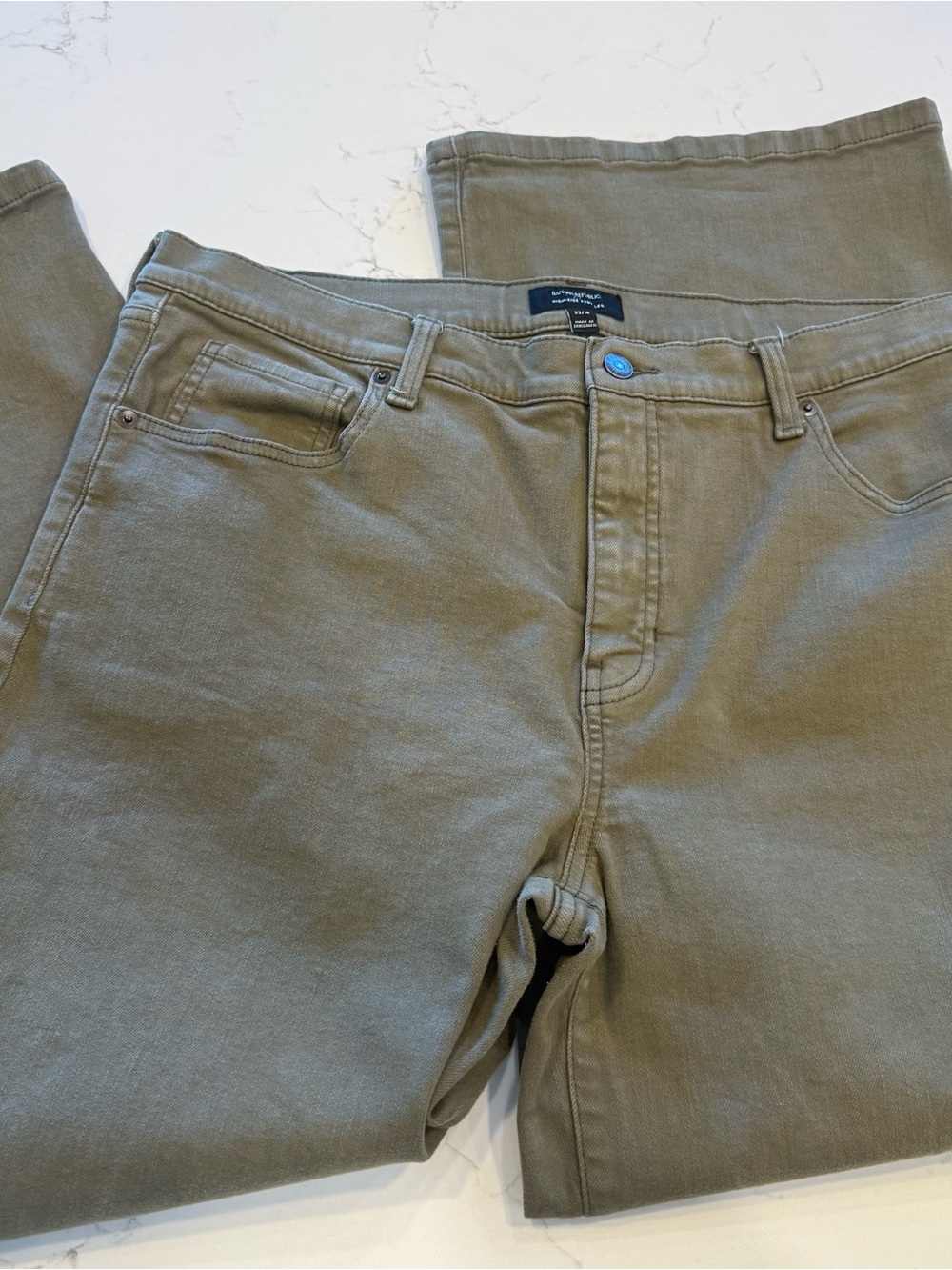 Banana Republic High-Rise Wide Leg Jeans Dark Olive Green Sz 33/16 cropped NWOT!